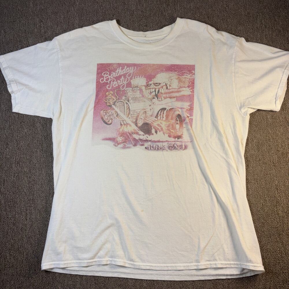 VTG 90s The Birthday Party Junkyard Punk Band T-shirt Nick Cave White Large